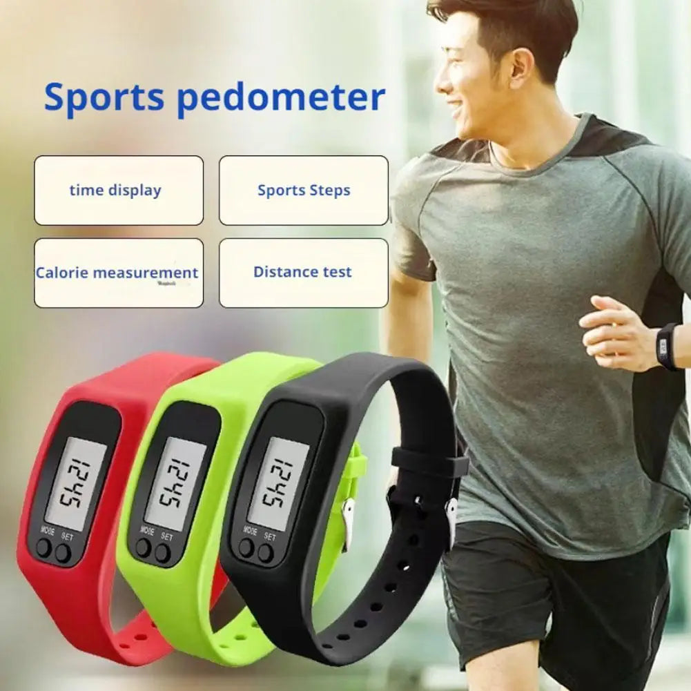 Silicone Pedometer Step Counter Watch – Digital LED Fitness Tracker Bracelet Peaceful Pleasures Health and Wellness