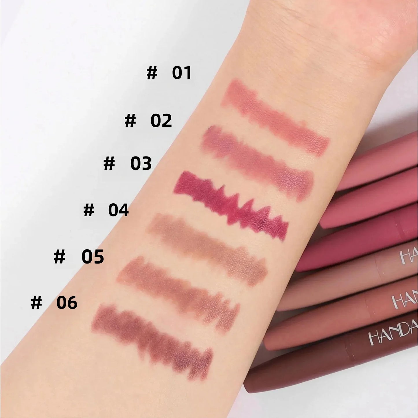 Handaiyan 6-Color Matte Lip Liner Set – Waterproof & Long-Lasting
