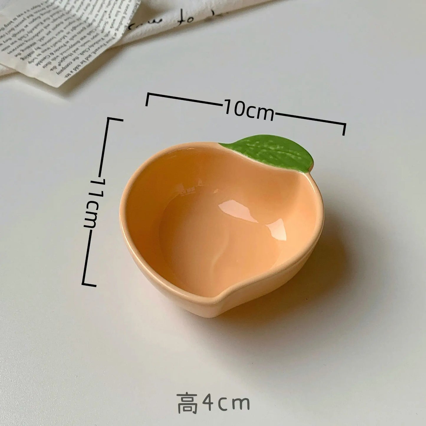 Cartoon Cute Ceramic Dipping Dish Home Snack Side Dishes Bone Plate Seasoning Soy Sauce Sauce Dish Exquisite Household Tableware Peaceful Pleasures Health and Wellness peach