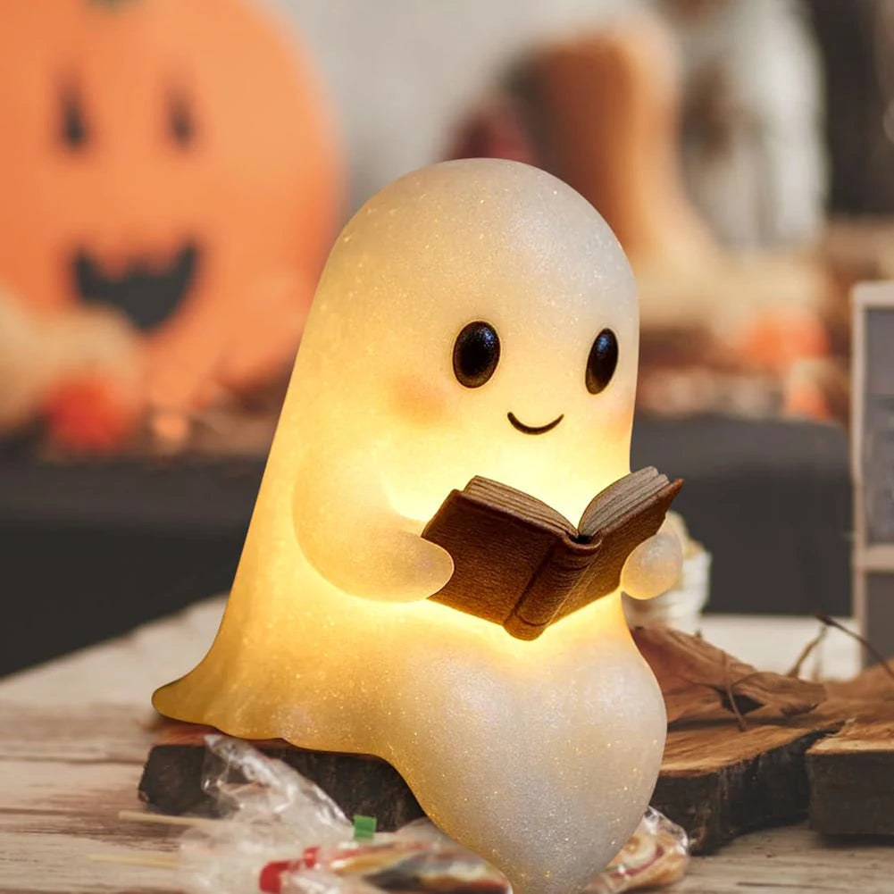 Cute Ghost Reading Lamp LED Night Light Halloween Decor Night Lights Peaceful Pleasures Health and Wellness