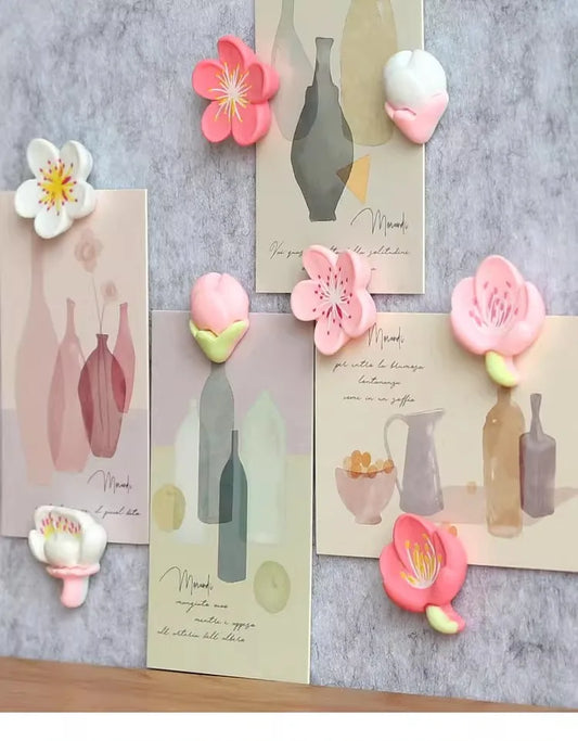 Cartoon Flower Push Pins Cherry Blossom Peach Design Bulletin Board Peaceful Pleasures Health and Wellness