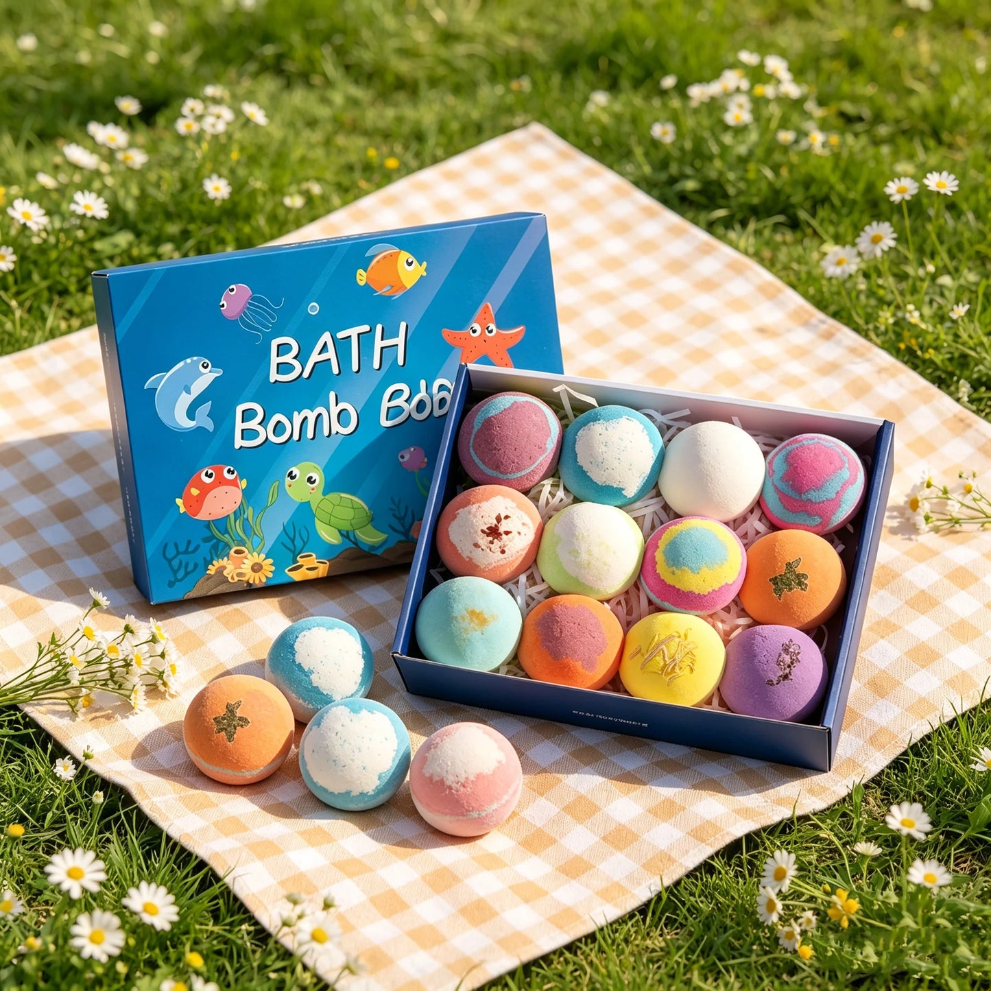 Natural Fizzy Bath Bombs Gift Set for Kids & Adults – 12 Pack