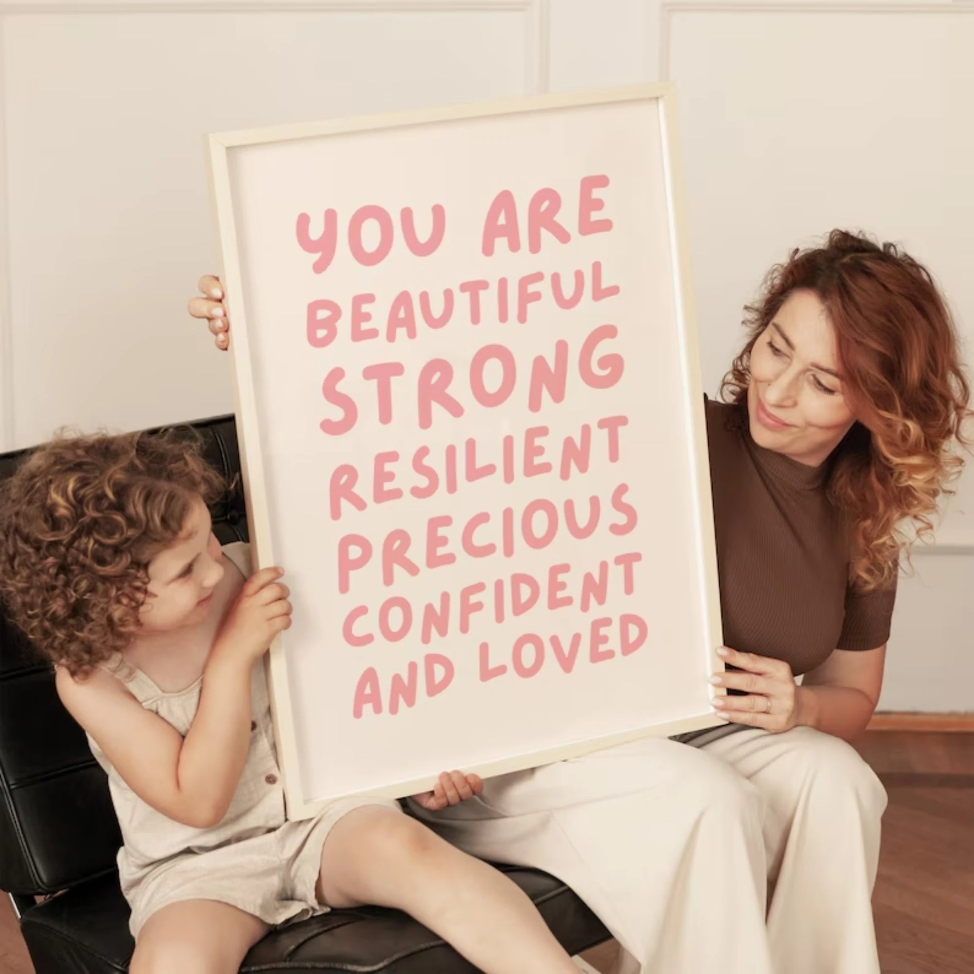 You Are Beautiful Nursery Affirmation Wall Art Print Canvas Painting Poster Picture For Living Room,Girls Bedroom Home Decor Peaceful Pleasures Health and Wellness