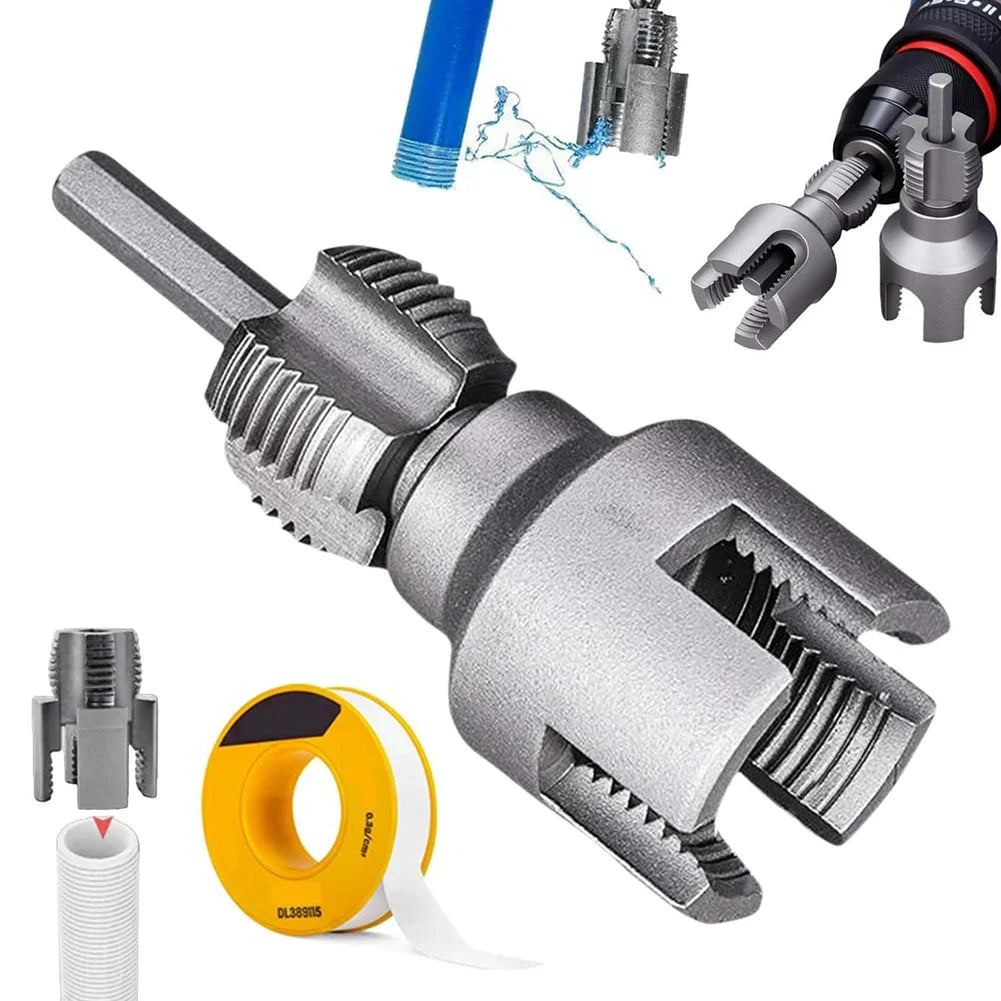 PVC Pipe Threading Tool Kit – Internal & External for Drill Peaceful Pleasures Health and Wellness