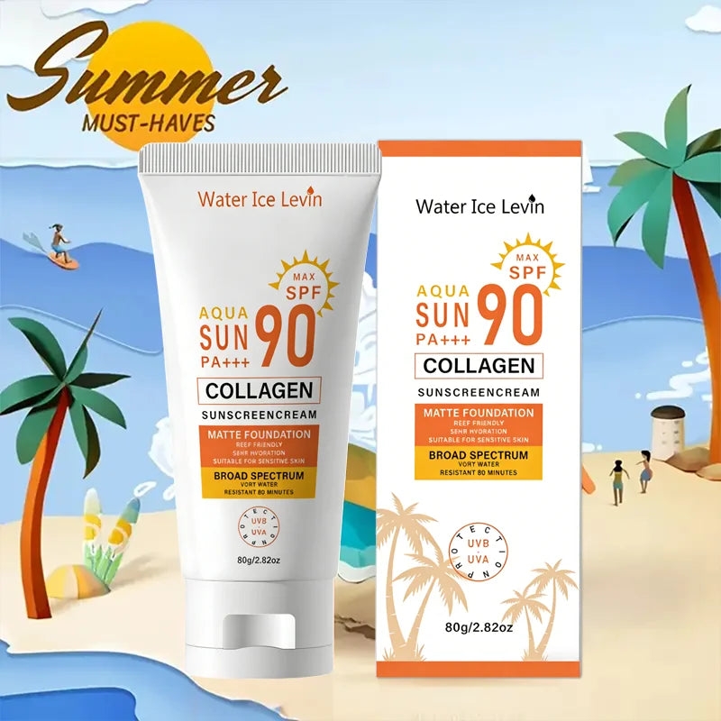 SPF 90 Collagen Sunscreen Cream | Matte, Reef-Friendly, 36H