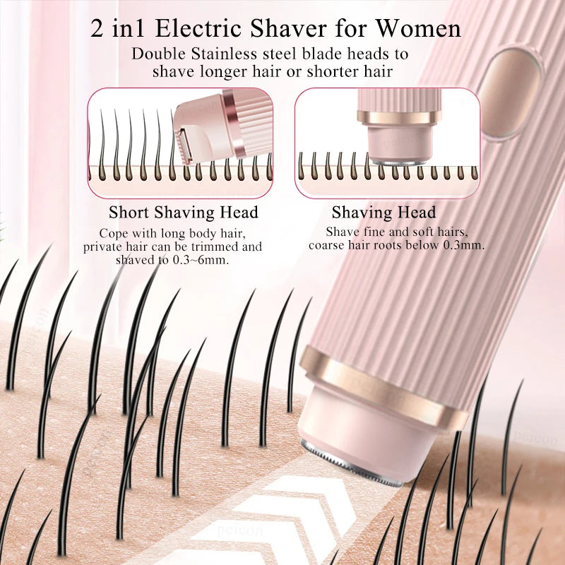 Electric Razor for Woman Bikini Trimmer Body Epilator Women Electric Shaver for Private Area Underarm Legs Facial Hair Removal Peaceful Pleasures Health and Wellness