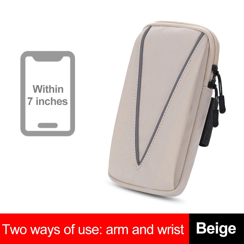 cell phone running armband Sport bag women Sports phone armband Mobile phone wrist stand Running racing accessories Wrist strap Peaceful Pleasures Health and Wellness Beige