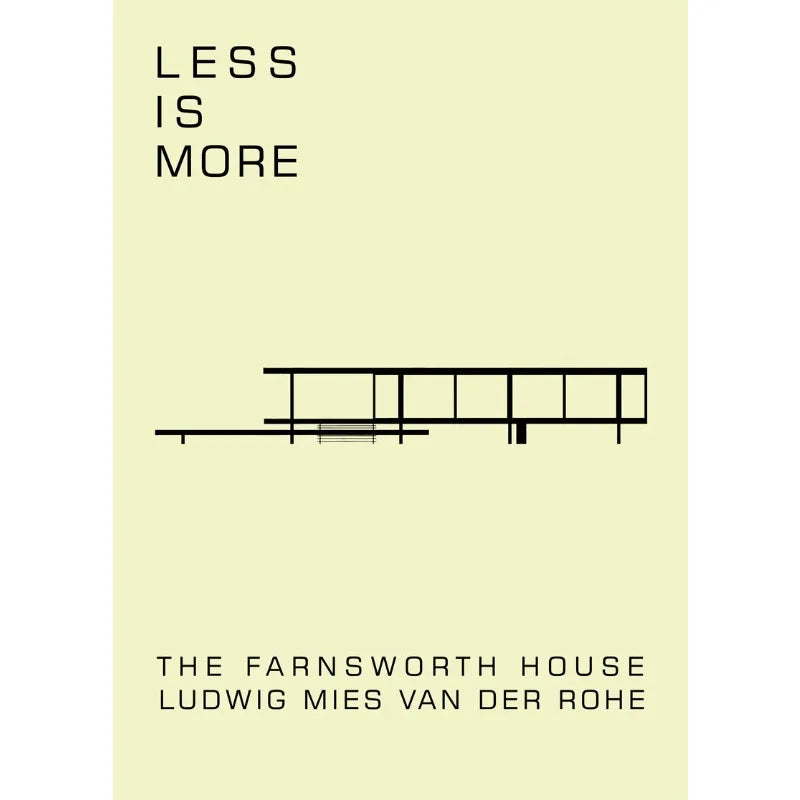 Classic Farnsworth House Bauhaus Design Abstract Architecture Poster Canvas Painting Wall Art Pictures Home Interior Decor Peaceful Pleasures Health and Wellness 6 20x30cm Unframed