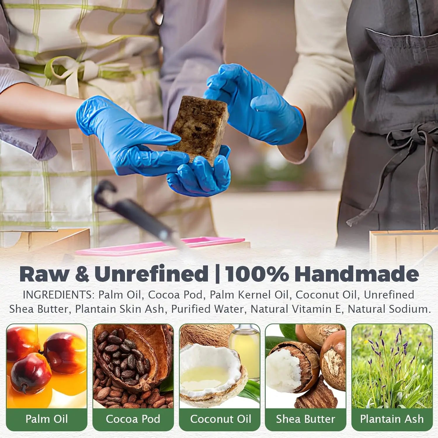 Raw African Black Soap for Oily Skin, Dark Spots Pure & Natural Ingredients - Organic Face and Body Wash Soap Peaceful Pleasures Health and Wellness