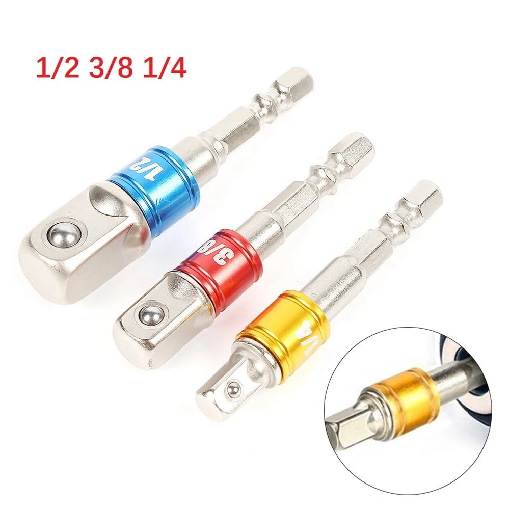 Hex Shank Drill Socket Adapter Impact Driver Square Bits Bar
