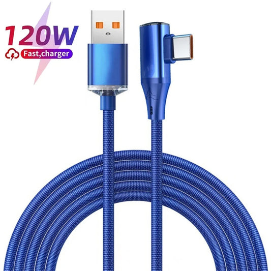 90° Elbow USB-C Cable 120W PD Fast Charging – Samsung & More USB-C Charging Cable Peaceful Pleasures Health and Wellness