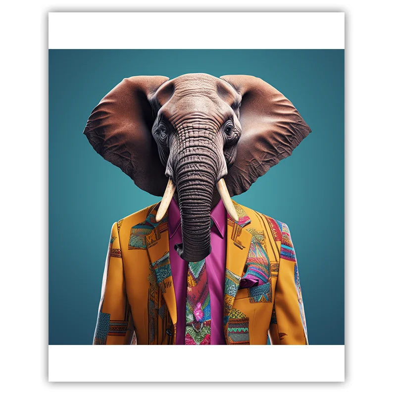 Cartoon Animal Band Canvas Wall Art | Western Style Decor Canvas Wall Art Peaceful Pleasures Health and Wellness 02 15x20cm No Frame China Mainland