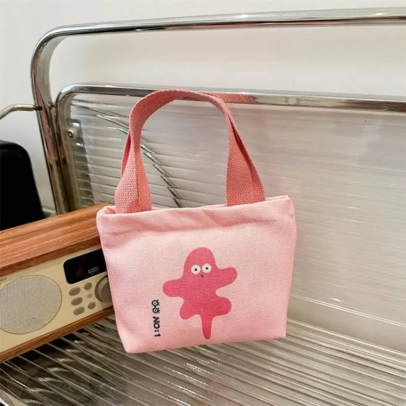 Korean Style Mini Canvas Handbag – Cute Cartoon Tote Bag