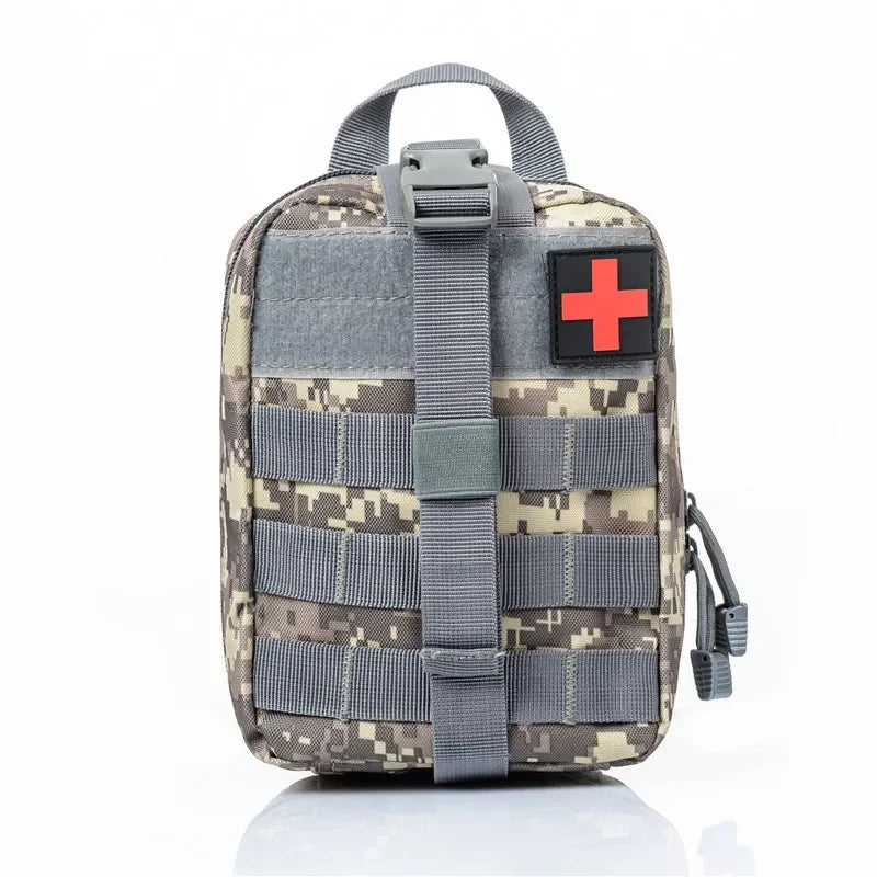 Portable Tactical First Aid Kit Medical Bag For Hiking Travel Home Emergency Treatment Case Survival Tools Mini EDC Pouch Peaceful Pleasures Health and Wellness ACU Camouflage