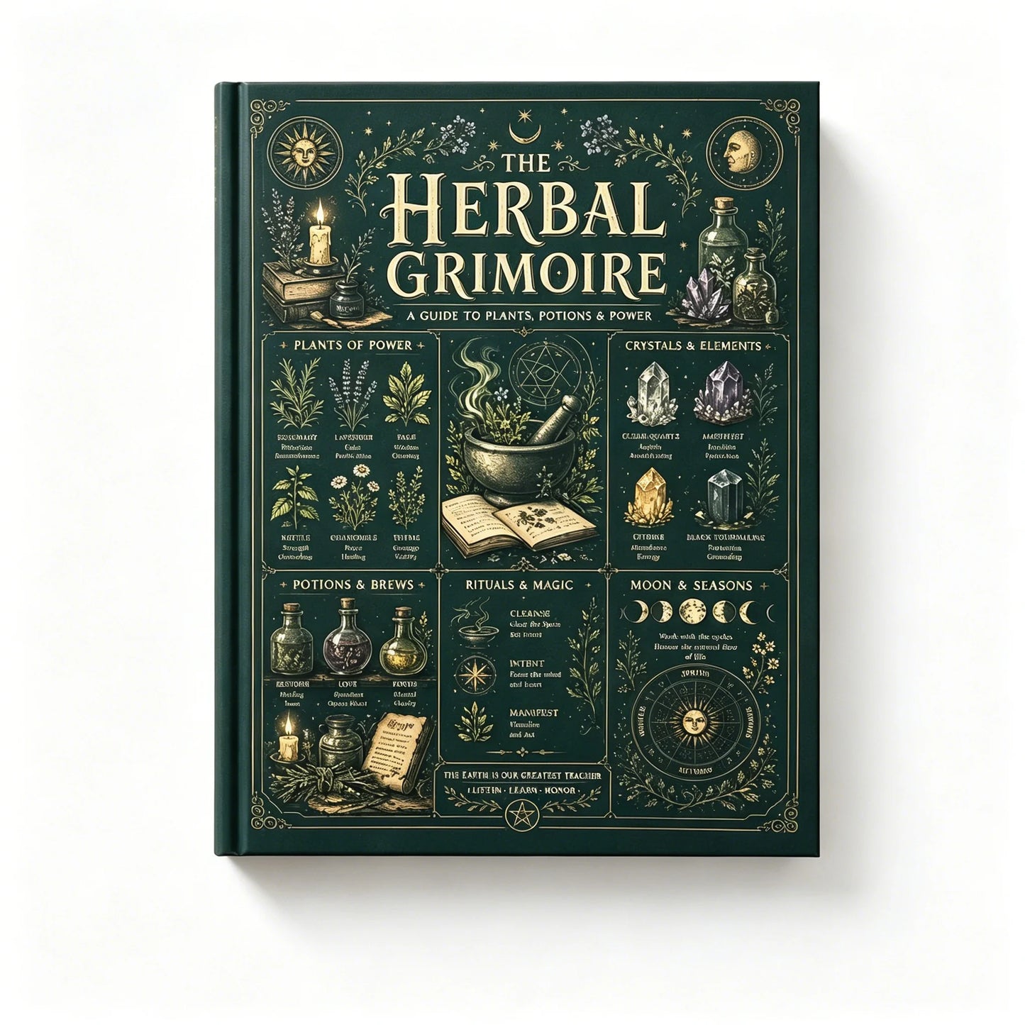 Herbal Grimoire Guide Plants Potions Power Natural Witchcraft Book