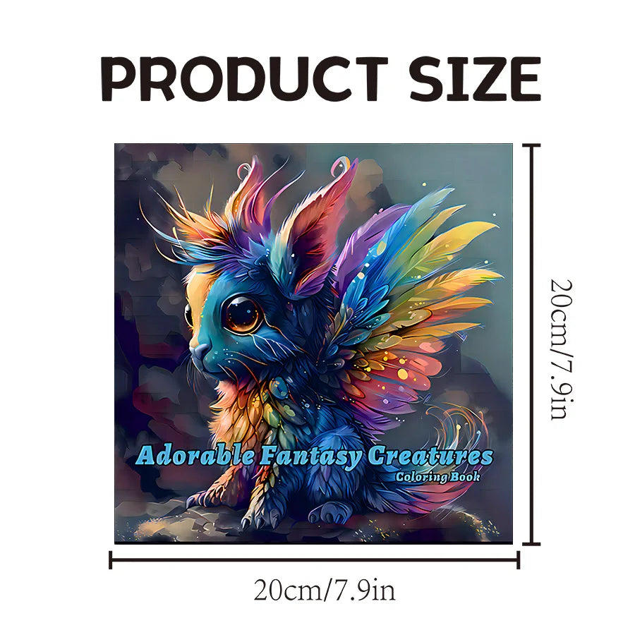 Bview Art 20 Pages Adorable Fantasy Creatures Coloring Book Adults