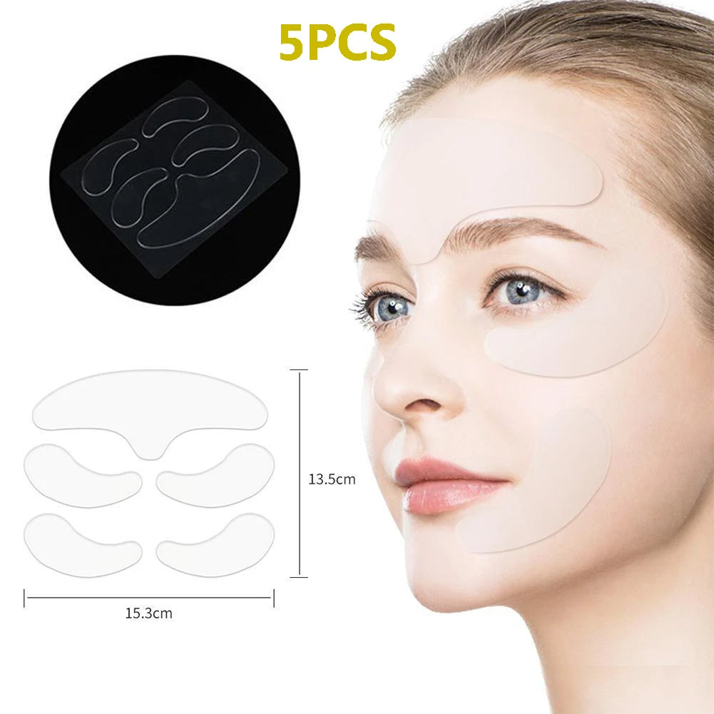 Reusable Silicone Anti-Wrinkle Face Patch Set – Face, Neck, Forehead, Eye & Chest Pads Peaceful Pleasures Health and Wellness 5PCS
