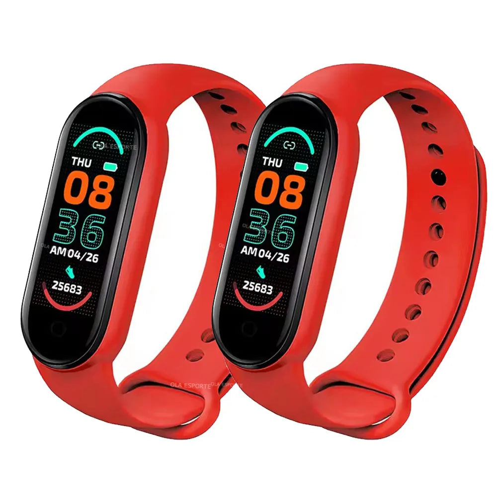 M9 Smart Watch Men Women Fitness Smart Bracelet Sports Band Heart Rate Blood Pressure Monitor Waterproof Multi-function Watches Peaceful Pleasures Health and Wellness 2pc Red
