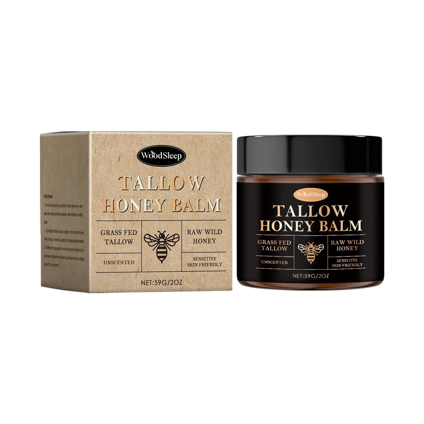 WOODSLEEP Tallow Honey Balm – Moisturizing Face Hand Body Balm