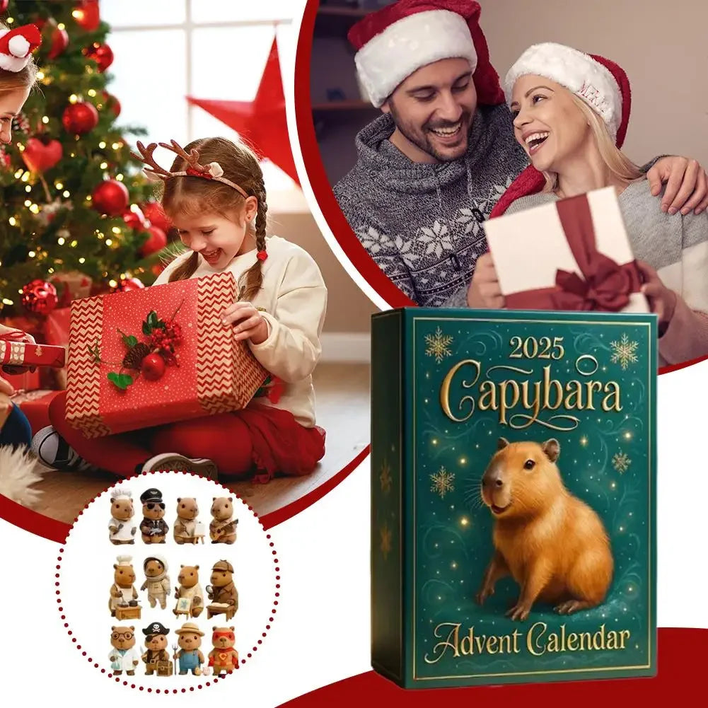 Capybara Advent Calendar Count Down to 2025 Christmas Calendar Capybara Tree Pendant 24 Days Acrylic Ornament Party Favor Peaceful Pleasures Health and Wellness