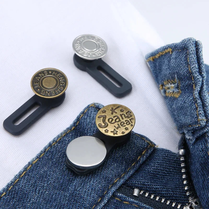 5/10pcs Metal Button Extender Perfect To Any Jeans Pants Free Sewing Retractable Jeans Waist Button Extended Buckles Fixing Kit Peaceful Pleasures Health and Wellness