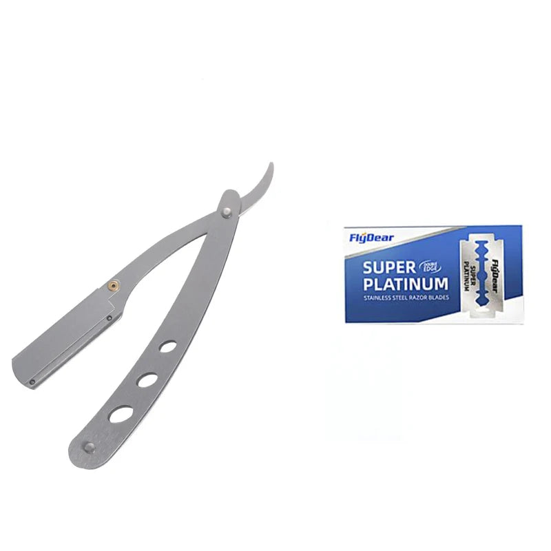 Men's Straight Edge Folding Razor – Stainless Steel Barber Shaver