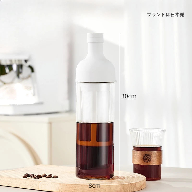 1000ml Cold Brew Coffee Pot High Borosilicate Glass Household Cold Brew Bottle Brew Fruit Tea Kettle for Home Use Coffee Pot Peaceful Pleasures Health and Wellness white 1000ml