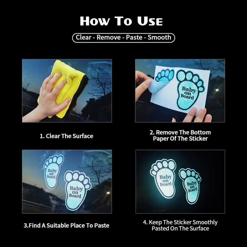 Reflective Kids on Board Car Sticker | Waterproof Safety Decal