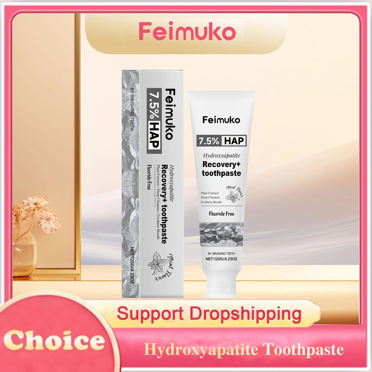 Hydroxyapatite Toothpaste Teeth Whitening Deep Cleaning Gum Repair Remove Yellow Teeth Fresh Breath Teeth Brightening Toothpaste Peaceful Pleasures Health and Wellness