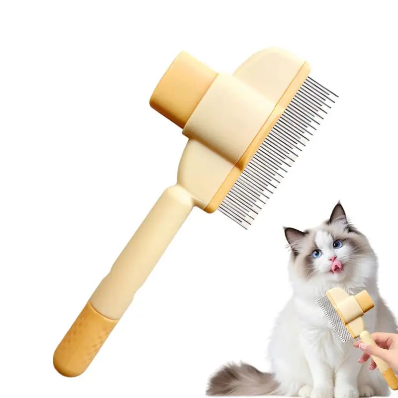 Dog Grooming Comb Cat Dog Hair Remover Brush with Release Button Pet Hair Grooming Care Comb Cleaning Brush For Long Hair Dog Peaceful Pleasures Health and Wellness