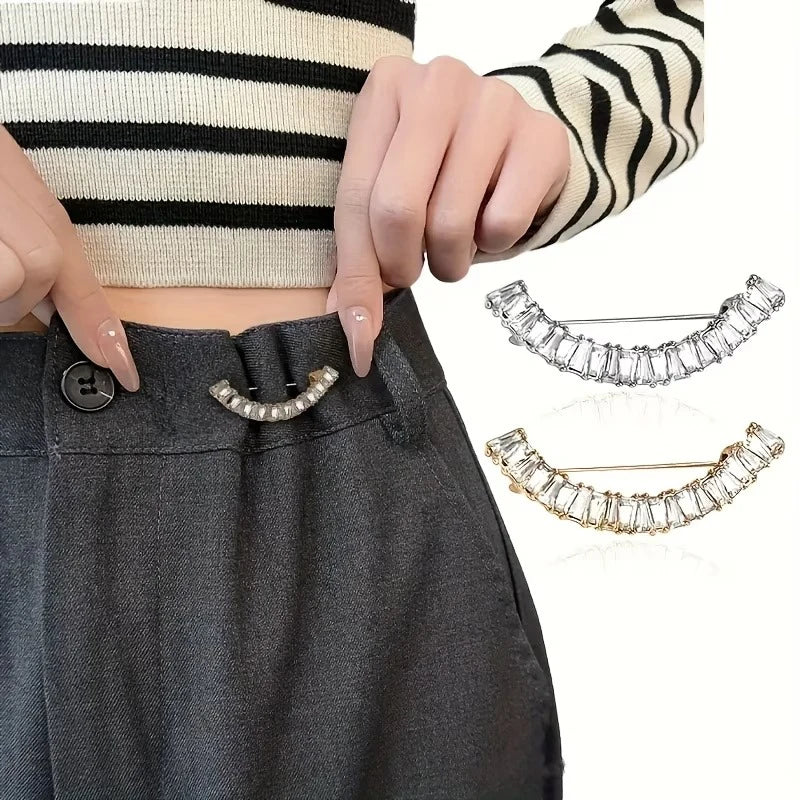 Pant Waist Tightener Smile Buttons Pins Loose Jeans Reusable Cincher