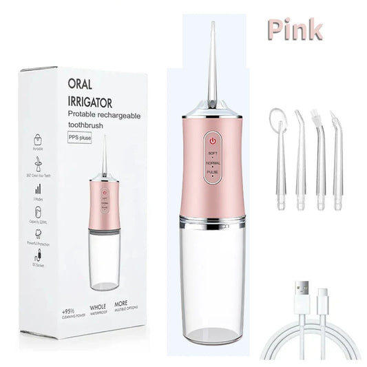 XMSJ Portable Wireless Dental Water Flosser – 4 Jets & Modes Dental Water Flosser Peaceful Pleasures Health and Wellness