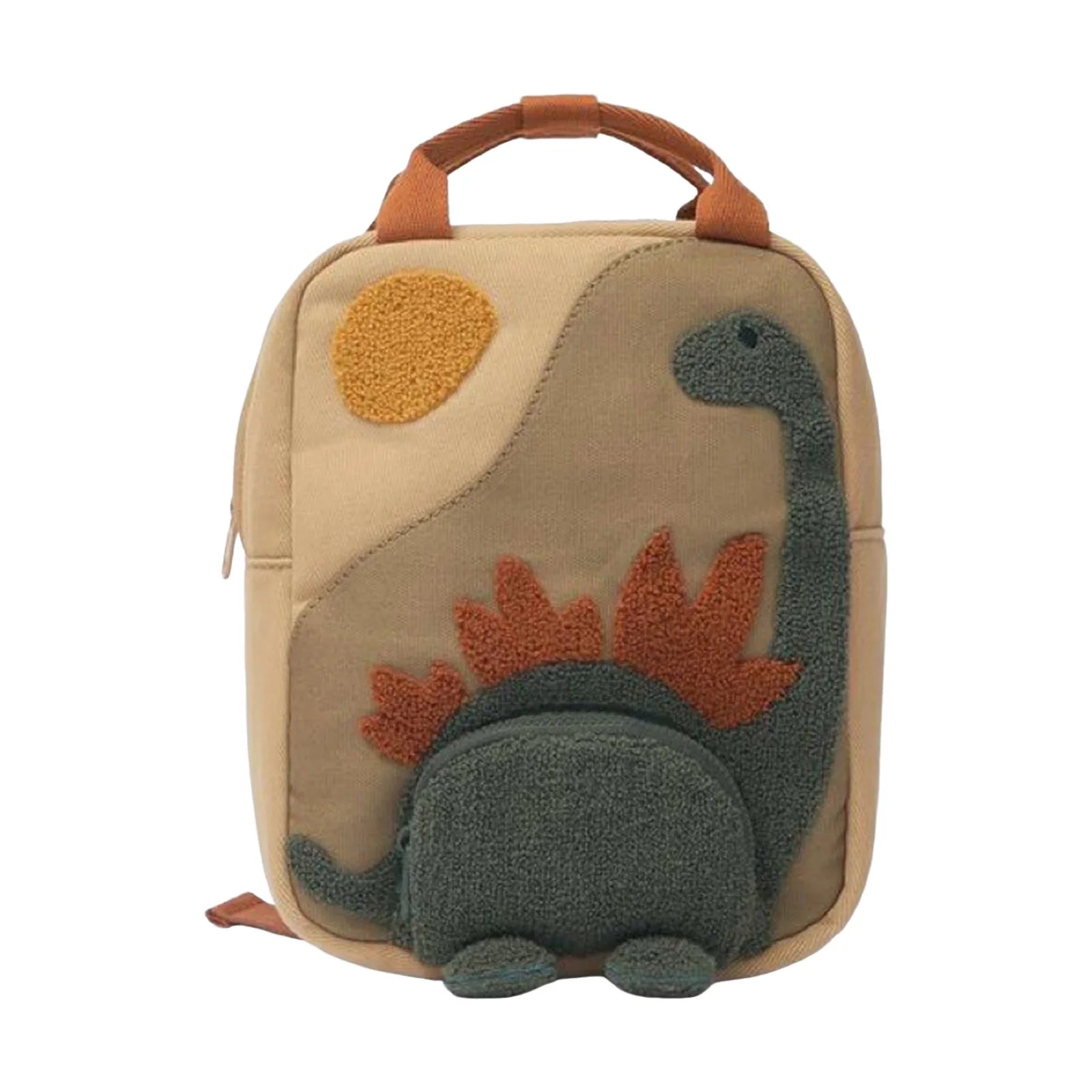 Kids Cartoon Dinosaurs Backpack Animal Shape School Bag Lightweight PVC Waterproof Design for Preschool Peaceful Pleasures Health and Wellness Khaki