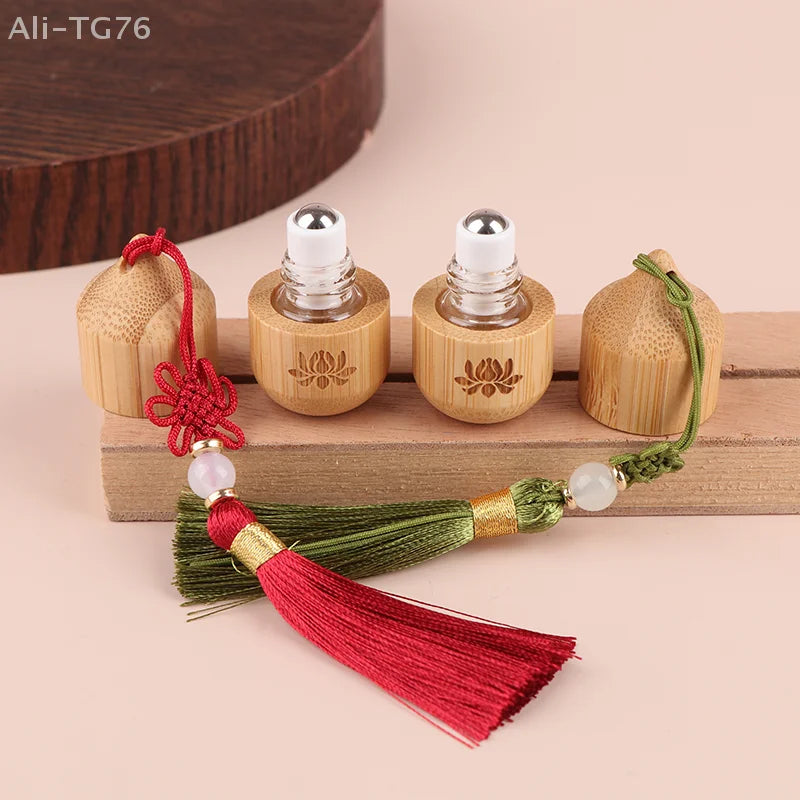 Bamboo Glass Roll-On Bottle 1ml | Perfume & Essential Oil Roller