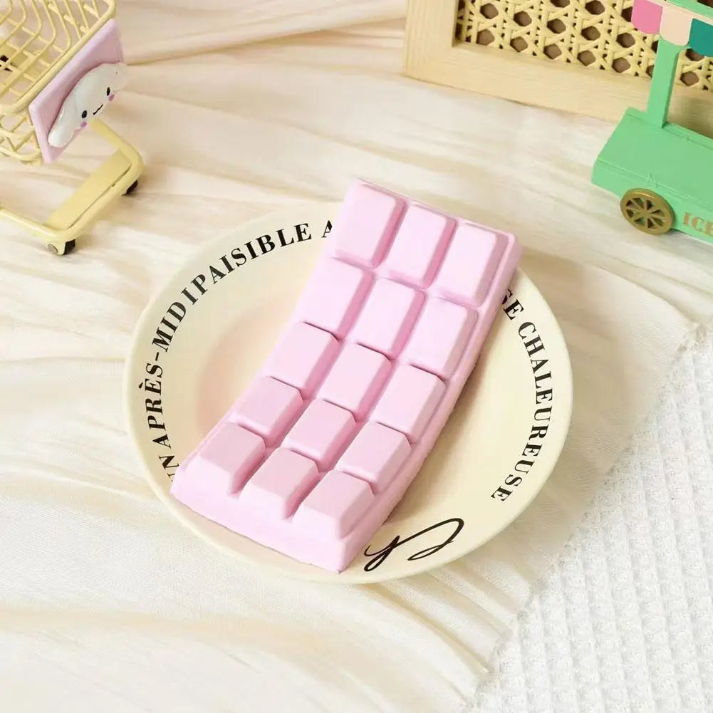 Pink Chocolate Bar Squishy Toy – Slow Rising Fidget Squeeze