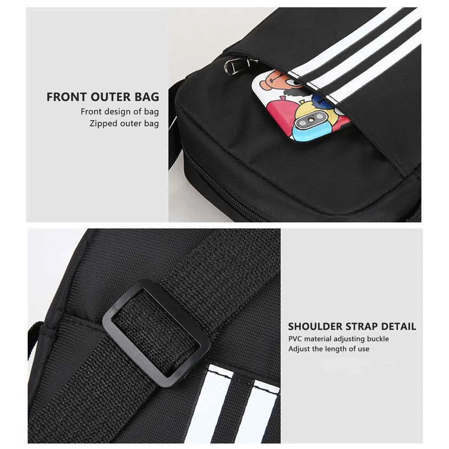 Casual Shoulder Bag for Men Bag Capacity Lightweight Material Side Sling Bag Suitable for Friend Family Neighbors Gift Peaceful Pleasures Health and Wellness