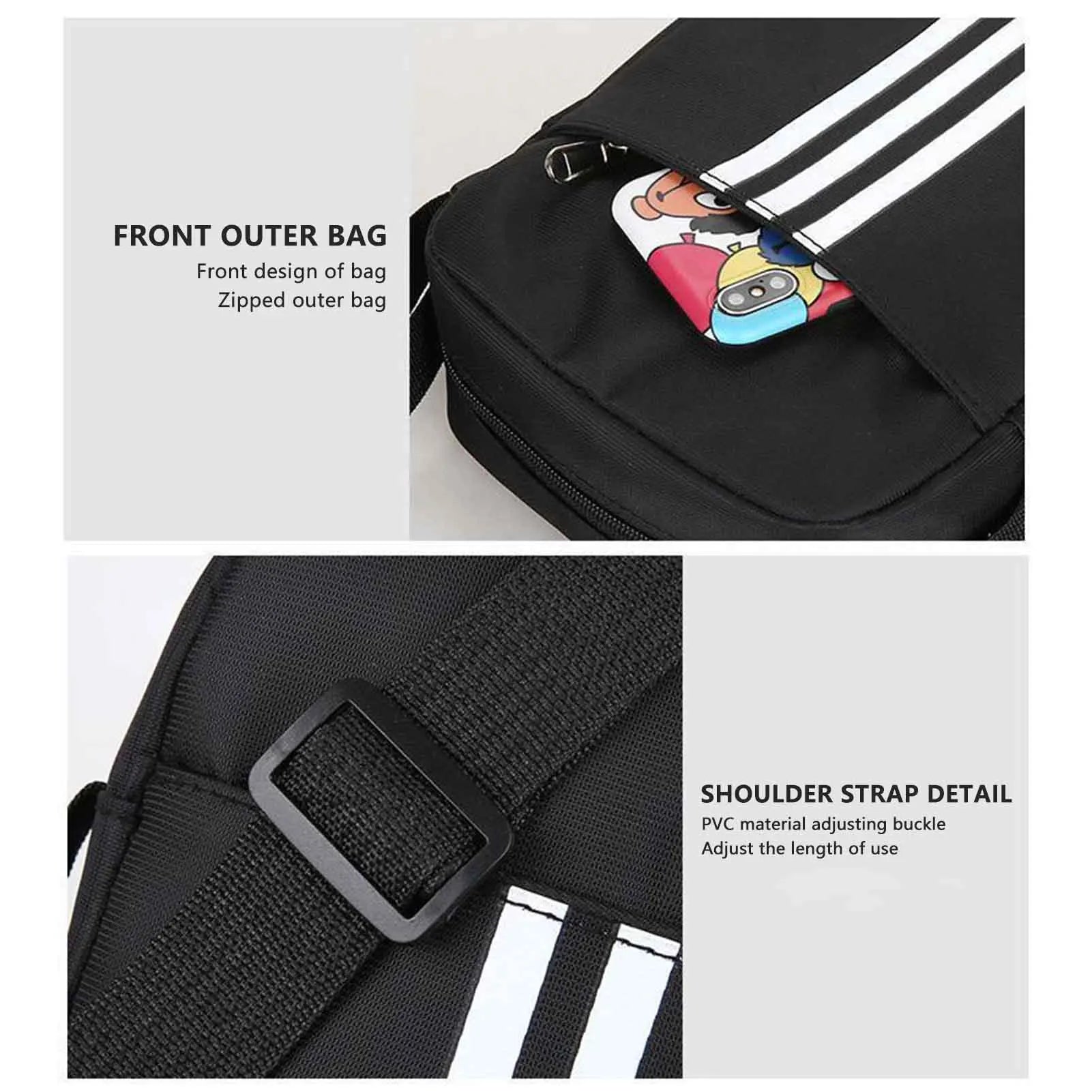 Casual Shoulder Bag for Men Bag Capacity Lightweight Material Side Sling Bag Suitable for Friend Family Neighbors Gift Peaceful Pleasures Health and Wellness