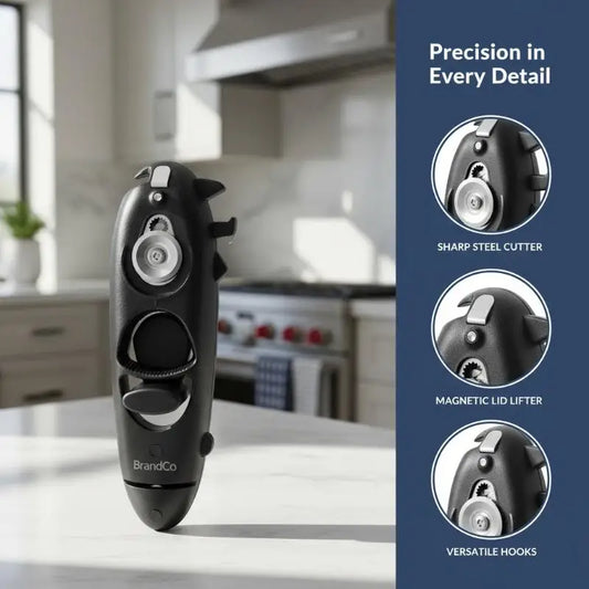 Heavy Duty 8-in-1 Kitchen Can Opener – Stainless Steel Can Opener Peaceful Pleasures Health and Wellness