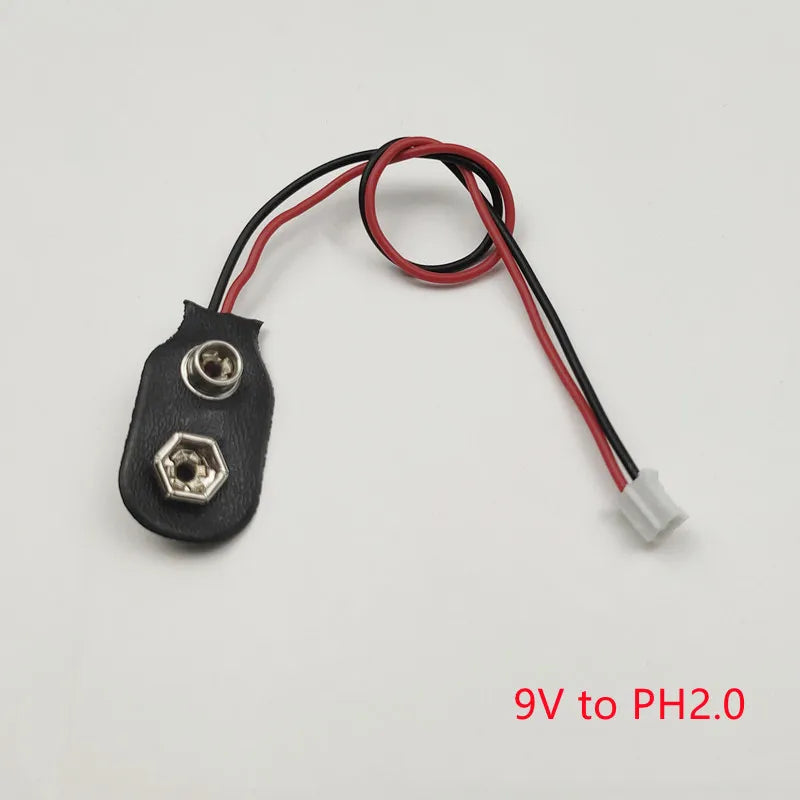 5PCS 9V Battery Buckle to Xh2.54 PH2.0 2P Terminal Wire 15cm DC Red Positive Black Negative Adapter Wire Peaceful Pleasures Health and Wellness Type-4