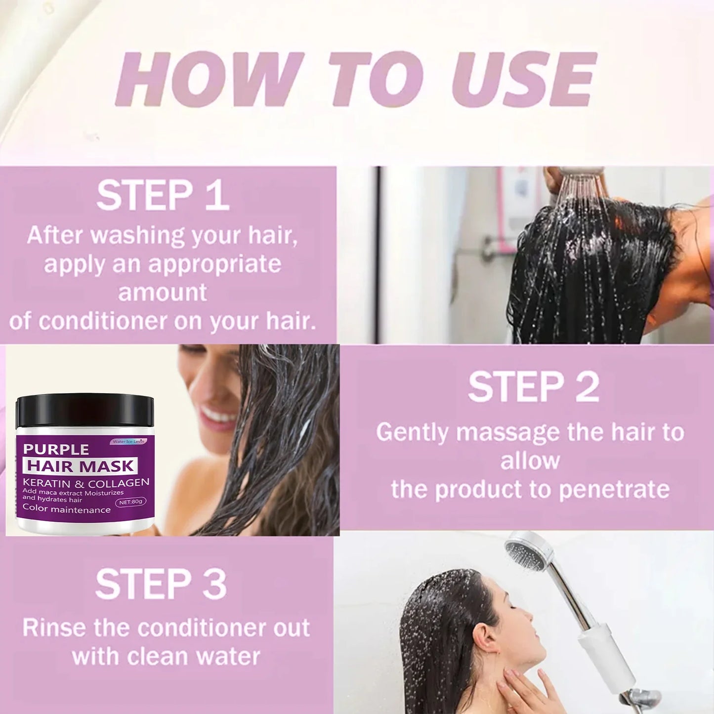 Purple Hair Mask – Color-Lock, Deep Moisture & Frizz Control