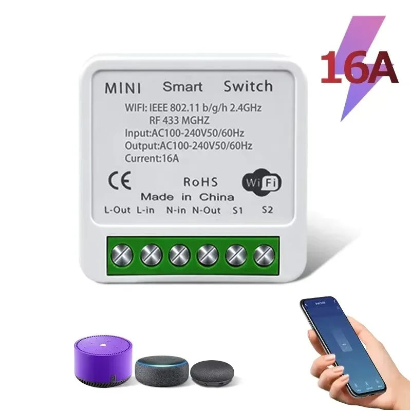 Tuya ZigBee Breaker 433 WiFi Smart Switch 2Way Breaker Relay Module 220V 110V 16A Smart Life Voice Control For Alexa Google Home Peaceful Pleasures Health and Wellness 433 Wifi Switch
