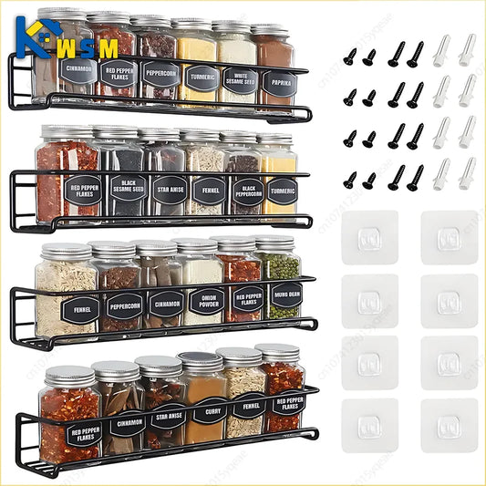 Wall-Mounted Iron Spice Rack & Kitchen Shelf Organiser Wall Spice Rack Oasis Select