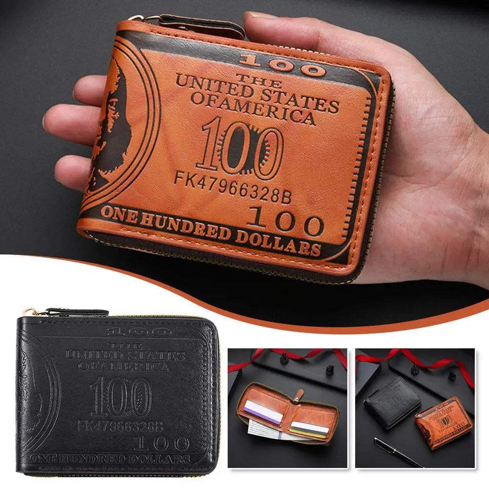 Men's Embossed Dollar Bill PU Leather Wallet | Card & Coin