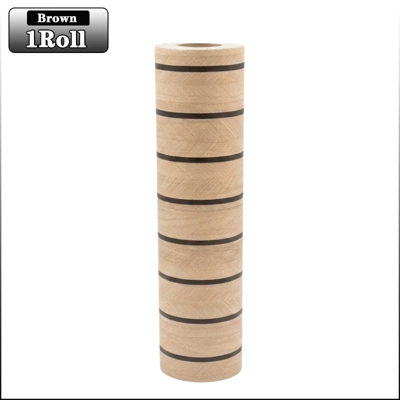 Peel & Stick Wallpaper Brown Grid Faux Plaid Waterproof PVC