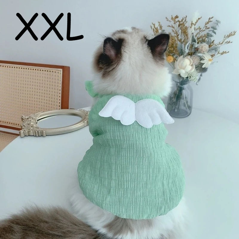Cat Angel Wings Summer Shirt – Soft Breathable Pet Clothes