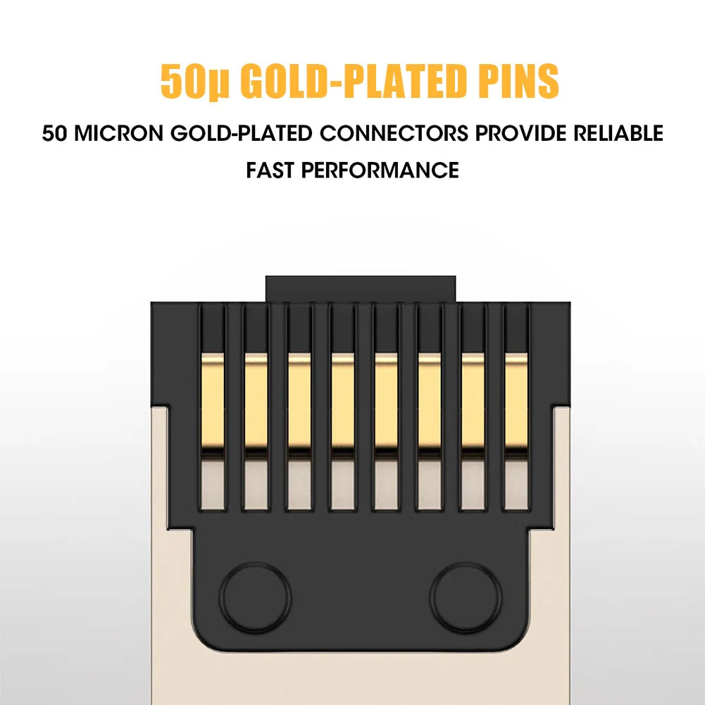 RJ45 Cat8 Tool-Free Metal Plug | 40G 2000MHz LAN Connector