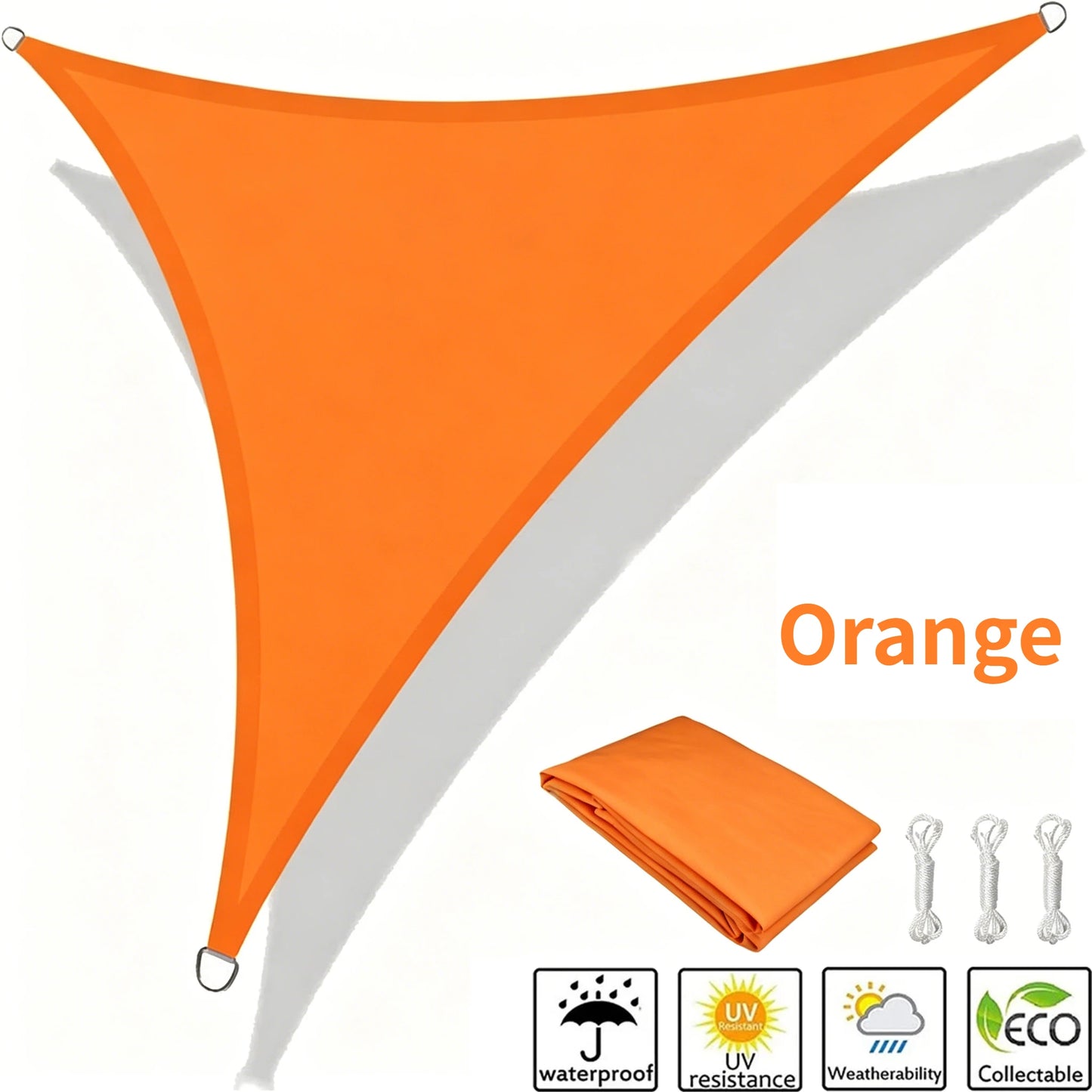 Waterproof Triangle Shade Sail UV Canopy 5x5x5 / 5x5x7M