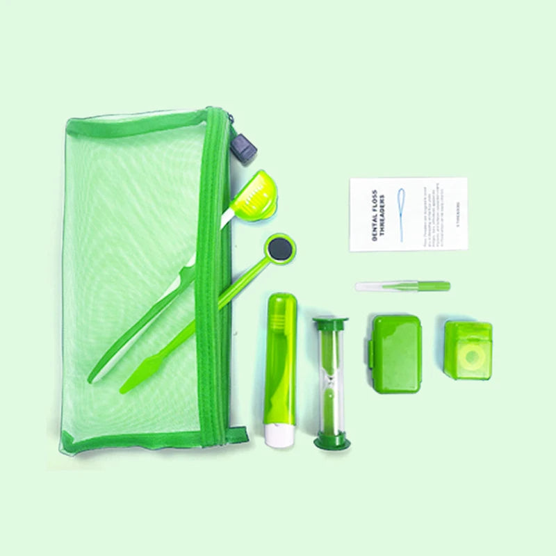 8-Piece Orthodontic Oral Care Kit | Interdental Brush & Floss Set