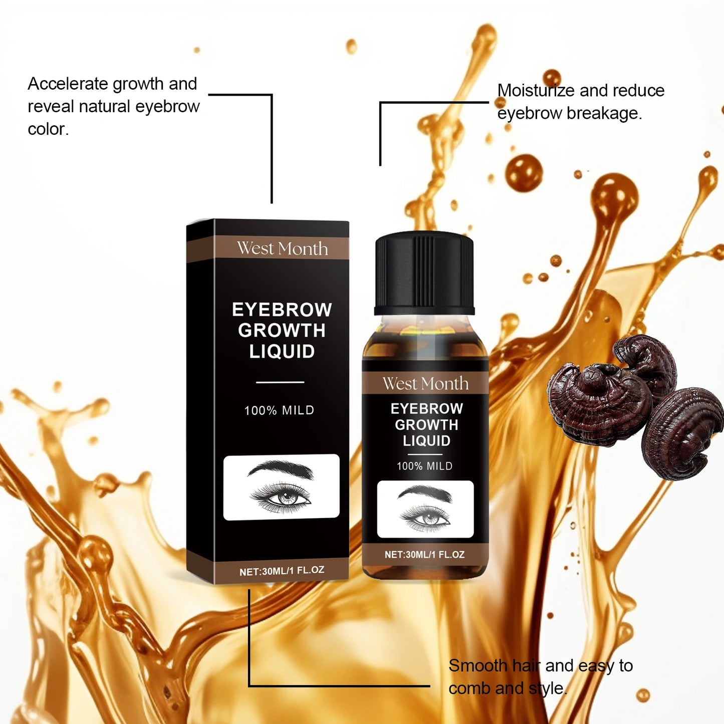 WEST MONTH Eyelash & Eyebrow Growth Serum | Thicker Lashes