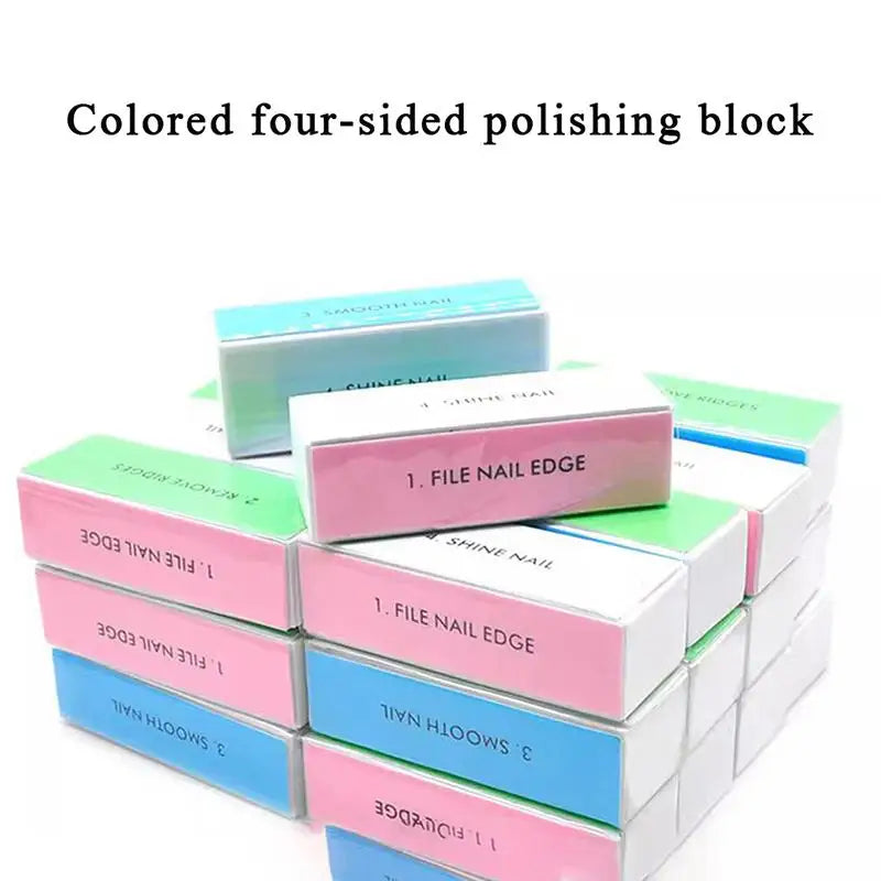 5 Pcs/Lot Nail Buffer Block 4 Way Colorful Buffing Block Shine Polisher Nail Buffing File Manicure Sanding Nail Art Tools Peaceful Pleasures Health and Wellness